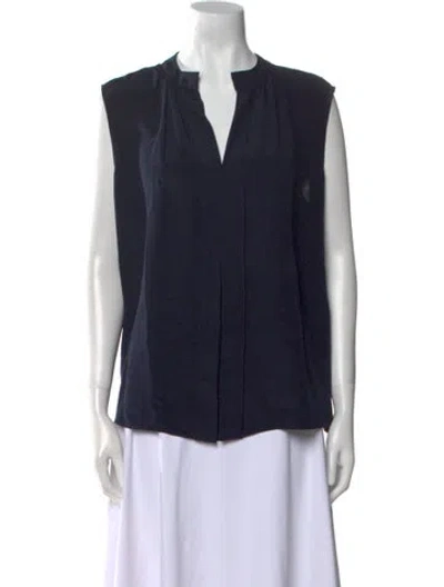 Pre-owned Derek Lam Silk V-neck Blouse In Blue