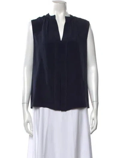 Pre-owned Derek Lam Silk V-neck Blouse In Blue