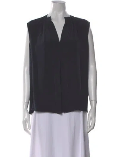 Pre-owned Derek Lam Silk V-neck Blouse In Gray