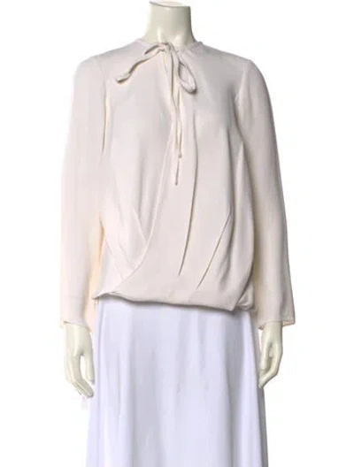 Pre-owned Derek Lam Silk V-neck Blouse In Neutral