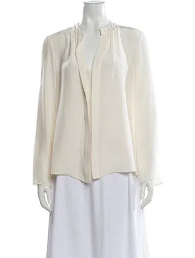 Pre-owned Derek Lam Silk V-neck Blouse In Neutral