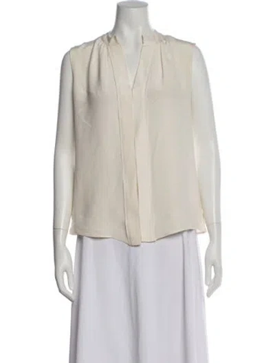 Pre-owned Derek Lam Silk V-neck Blouse In Neutral