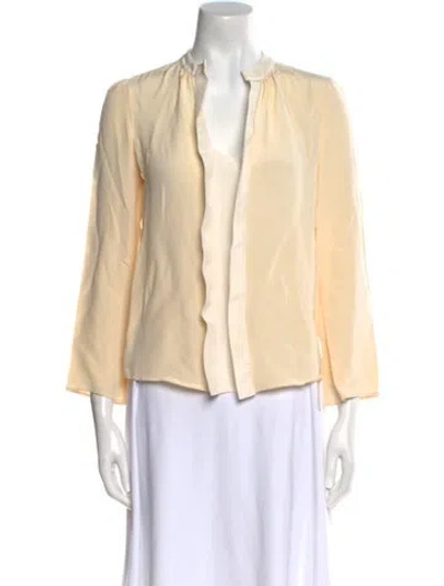 Pre-owned Derek Lam Silk V-neck Blouse In Neutral