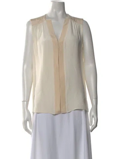 Pre-owned Derek Lam Silk V-neck Blouse In Neutral