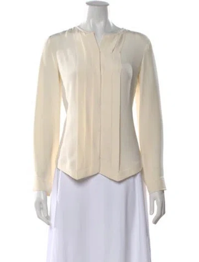 Pre-owned Derek Lam Silk V-neck Blouse In Neutral
