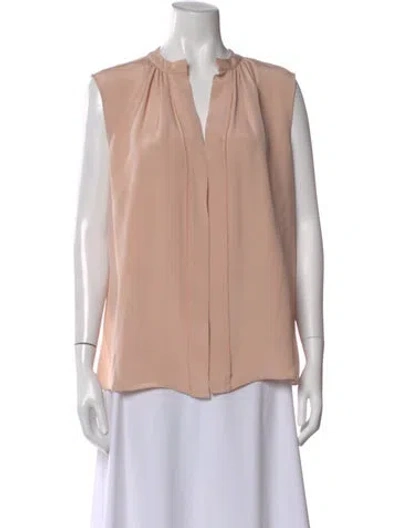 Pre-owned Derek Lam Silk V-neck Blouse In Neutral