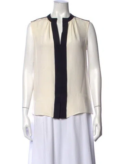 Pre-owned Derek Lam Silk V-neck Blouse In Neutral