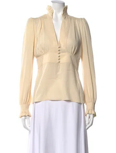 Pre-owned Derek Lam Silk V-neck Blouse In Neutrals