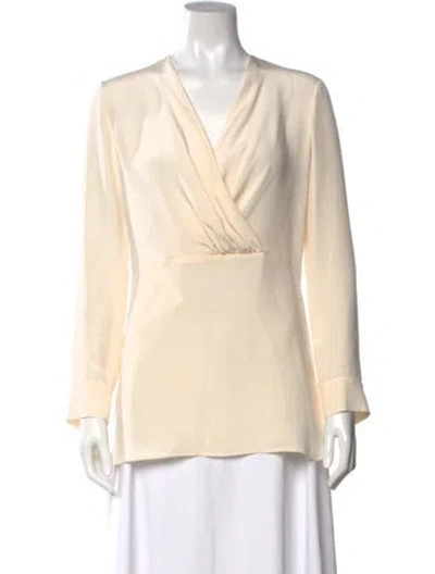 Pre-owned Derek Lam Silk V-neck Blouse In Neutrals