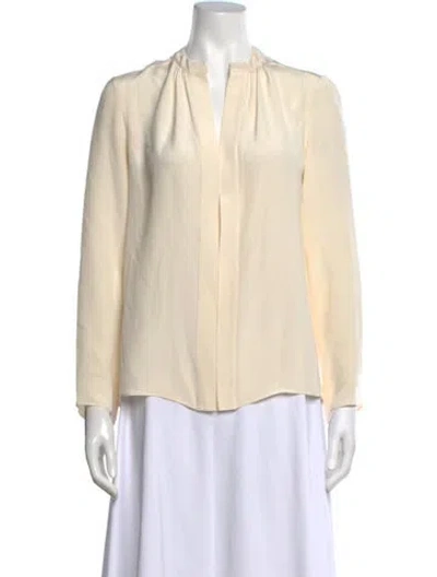 Pre-owned Derek Lam Silk V-neck Blouse In Neutrals