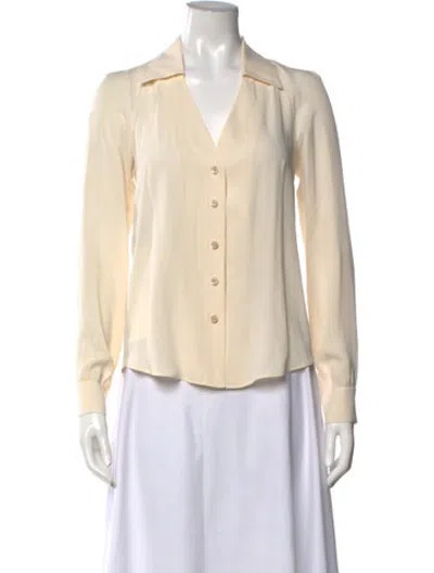 Pre-owned Derek Lam Silk V-neck Blouse In Neutrals
