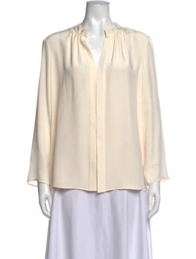 Pre-owned Derek Lam Silk V-neck Blouse In Neutrals