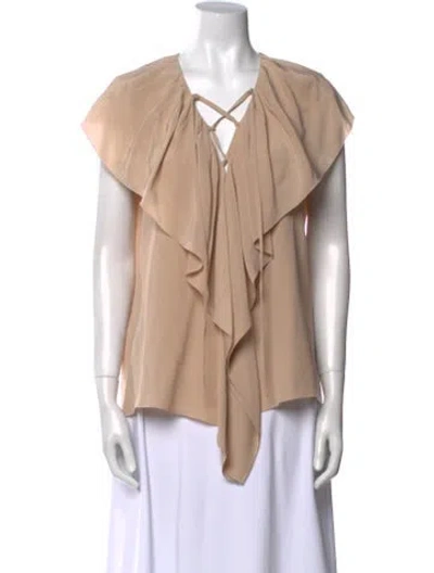 Pre-owned Derek Lam Silk V-neck Blouse In Pink