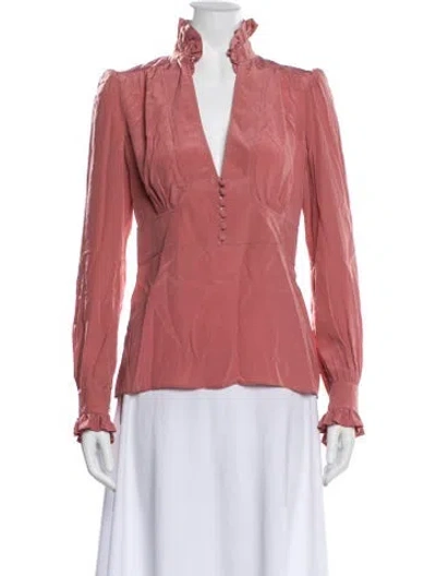 Pre-owned Derek Lam Silk V-neck Blouse In Pink