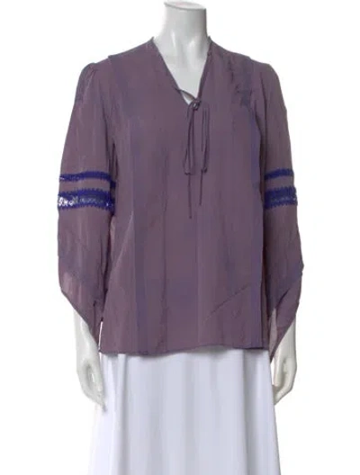 Pre-owned Derek Lam Silk V-neck Blouse In Purple