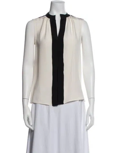 Pre-owned Derek Lam Silk V-neck Blouse In White