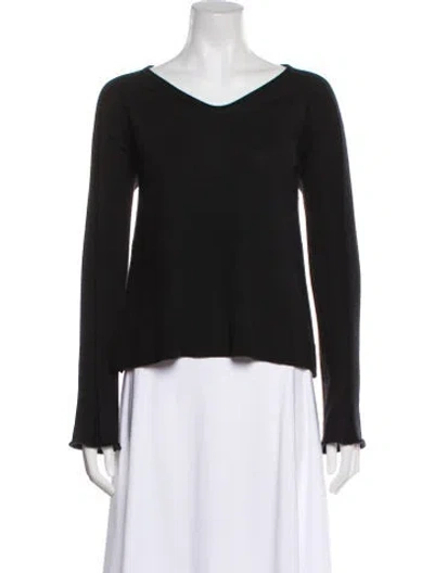 Pre-owned Derek Lam Silk V-neck Top In Black