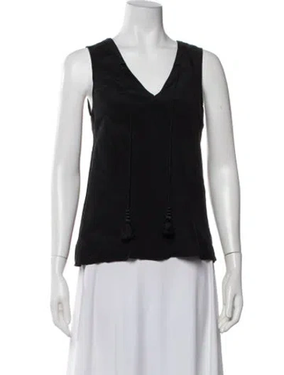 Pre-owned Derek Lam Silk V-neck Top In Black