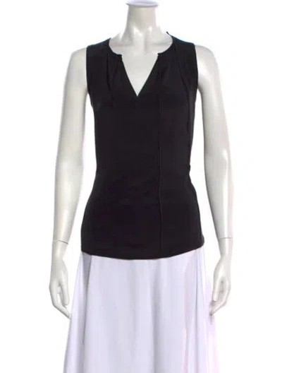 Pre-owned Derek Lam Silk V-neck Top In Black