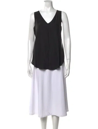 Pre-owned Derek Lam Silk V-neck Top In Black