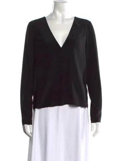 Pre-owned Derek Lam Silk V-neck Top In Black