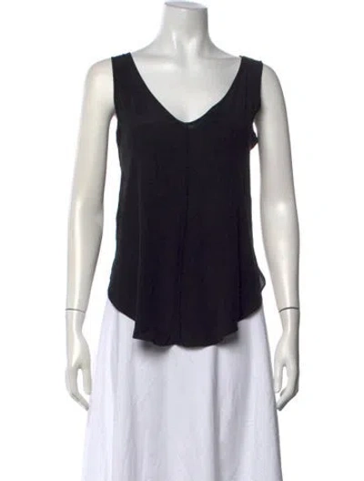Pre-owned Derek Lam Silk V-neck Top In Black