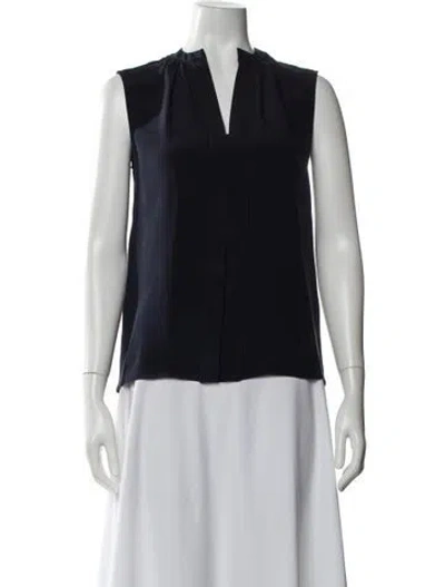 Pre-owned Derek Lam Silk V-neck Top In Blue