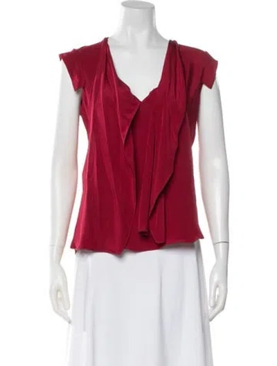Pre-owned Derek Lam Silk V-neck Top In Red