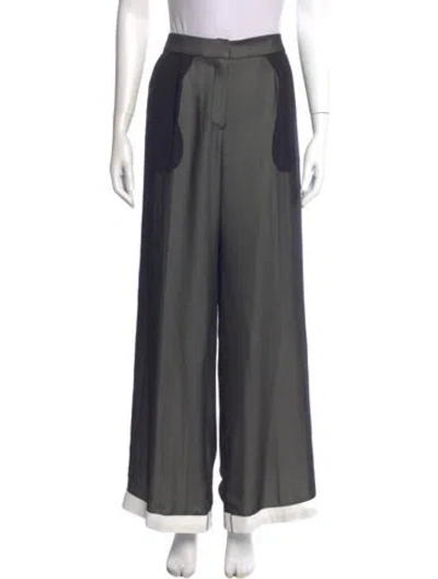 Pre-owned Derek Lam Silk Wide Leg Pants In Gray