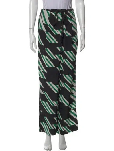 Pre-owned Derek Lam Silk Wide Leg Pants In Green