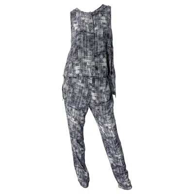 Pre-owned Derek Lam Size 4 / 6 Black And White Silk Wing Back Sleeveless Jumpsuit