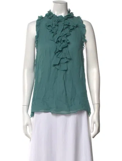 Pre-owned Derek Lam Sleeveless Blouse In Green