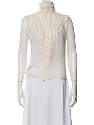 Pre-owned Derek Lam Sleeveless Blouse In White