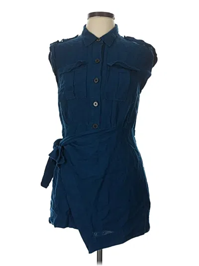 Pre-owned Derek Lam Sleeveless Button Down Shirt In Blue