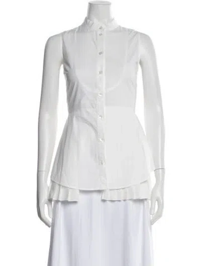 Pre-owned Derek Lam Sleeveless Button-up Top In White