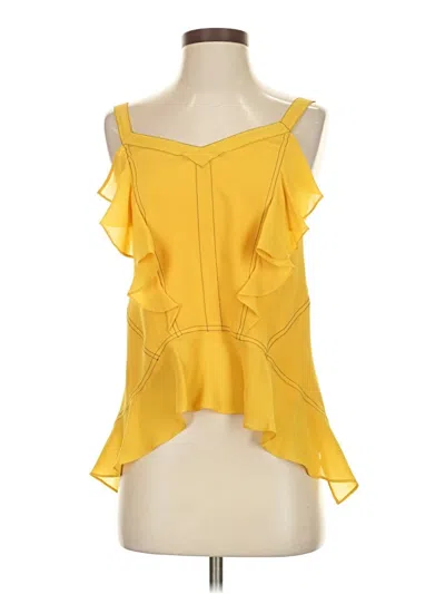 Pre-owned Derek Lam Sleeveless Silk Top Yellow One Shoulder Neckline Tops