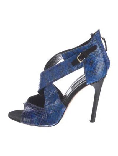 Pre-owned Derek Lam Snakeskin Animal Print Slingback Sandals In Multi