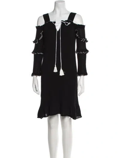 Pre-owned Derek Lam Square Neckline Mini Dress In Black