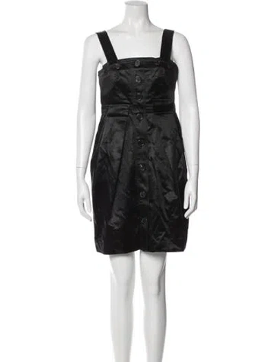 Pre-owned Derek Lam Square Neckline Mini Dress In Black