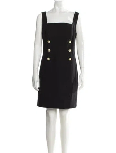 Pre-owned Derek Lam Square Neckline Mini Dress In Black