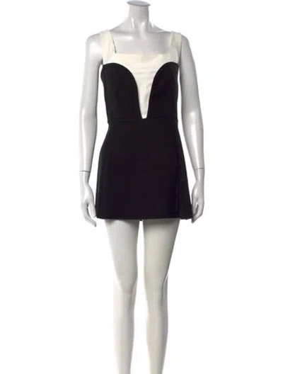 Pre-owned Derek Lam Square Neckline Mini Dress In Black