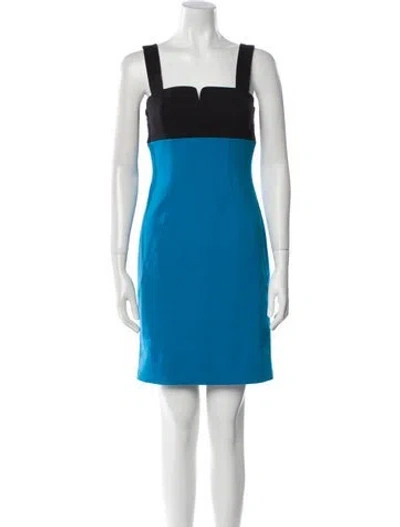 Pre-owned Derek Lam Square Neckline Mini Dress In Blue