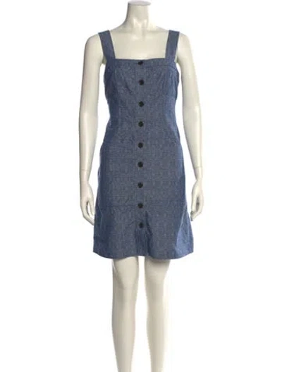 Pre-owned Derek Lam Square Neckline Mini Dress In Blue