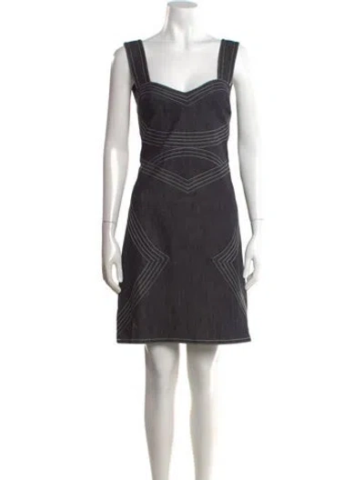 Pre-owned Derek Lam Square Neckline Mini Dress In Blue