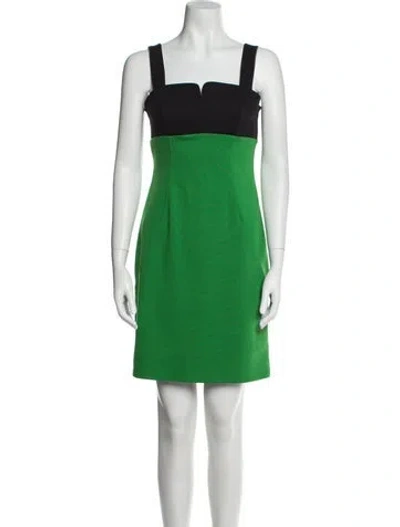 Pre-owned Derek Lam Square Neckline Mini Dress In Green