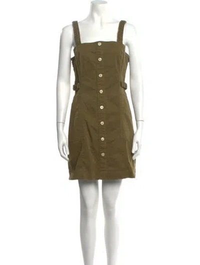 Pre-owned Derek Lam Square Neckline Mini Dress In Green