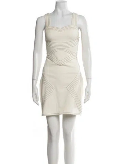 Pre-owned Derek Lam Square Neckline Mini Dress In Neutral