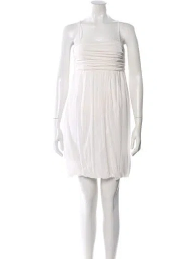 Pre-owned Derek Lam Square Neckline Mini Dress In White