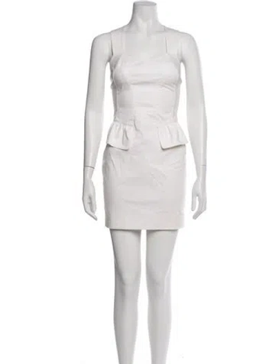 Pre-owned Derek Lam Square Neckline Mini Dress In White