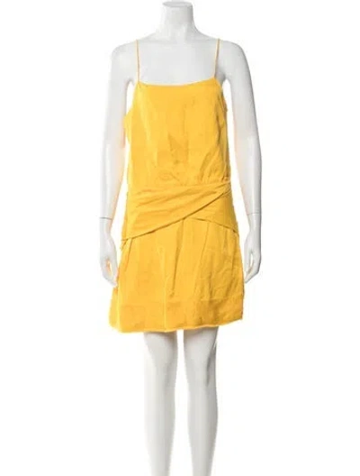 Pre-owned Derek Lam Square Neckline Mini Dress In Yellow